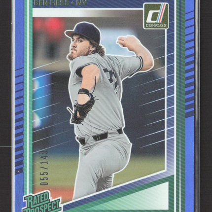 2025 Panini Donruss Baseball Ben Hess #184 Blue 055/149