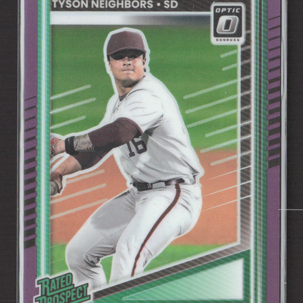 2025 Panini Donruss Optic Baseball Tyson Neighbors #181 Purple Prizm 06/49