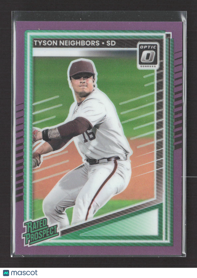 2025 Panini Donruss Optic Baseball Tyson Neighbors #181 Purple Prizm 06/49