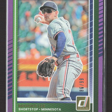2025 Panini Donruss Baseball Brooks Lee #73 Purple /99
