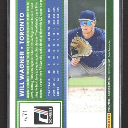 2025 Panini Donruss Baseball Will Wagner #71 Purple /99