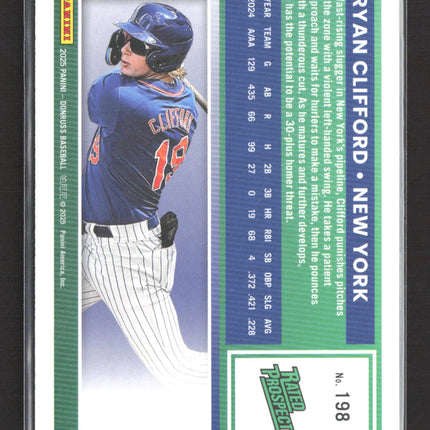 2025 Panini Donruss Baseball Ryan Clifford #198 Red Rated Prospect 102/250