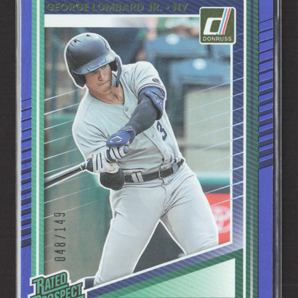 2025 Panini Donruss Baseball George Lombard Jr. #108 Blue 048/149