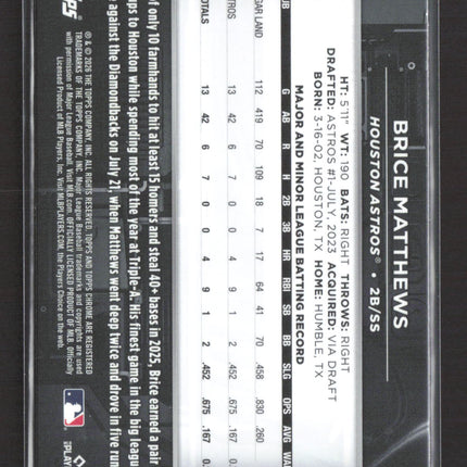 2026 Topps Chrome Black Brice Matthews #75
