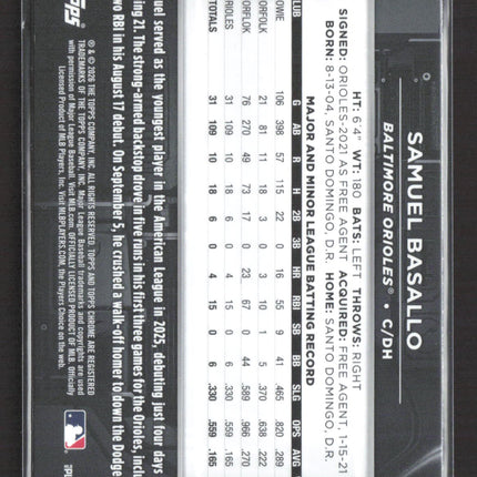 2026 Topps Chrome Black Samuel Basallo #41 RC