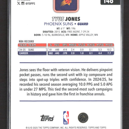 2025 Topps Chrome Tyus Jones #146 Aqua Refractor /199
