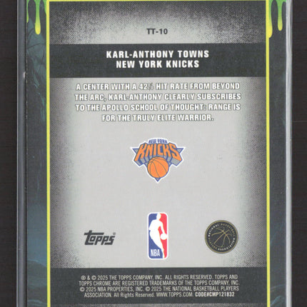 2025 Topps Chrome Tall Tales Karl-Anthony Towns #TT-10