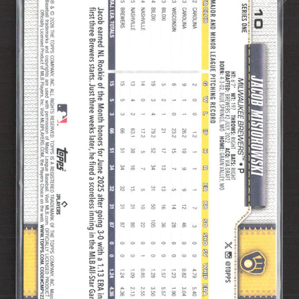 2026 Topps Series One Jacob Misiorowski #10 RC