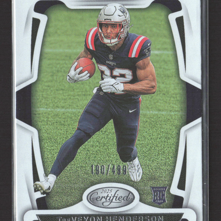 2025 Panini Certified TreVeyon Henderson #144 RC 190/499