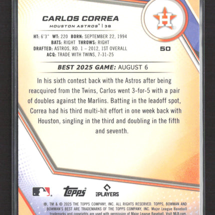 2025 Bowman's Best Carlos Correa #50 163/350