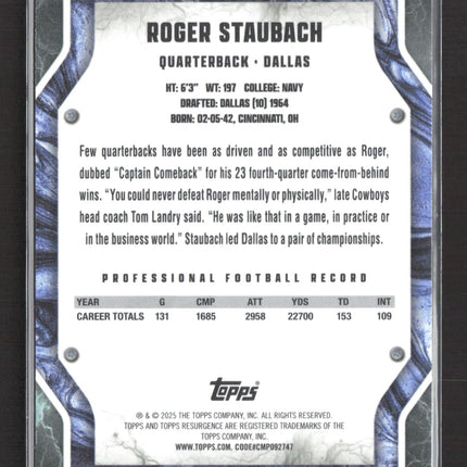 2025 Topps Resurgence Roger Staubach #27 Blue Lightning /275