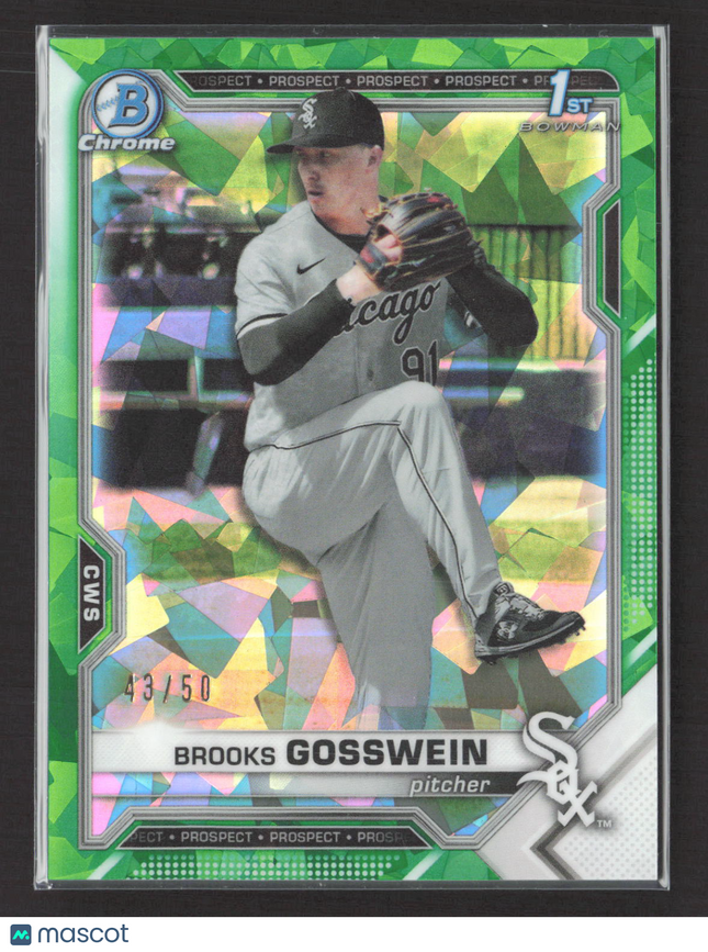 2021 Bowman Chrome Draft Brooks Gosswein #BDC-21 Green Sapphire 43/50