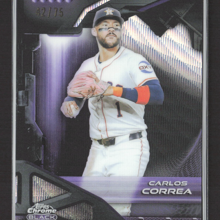 2026 Topps Chrome Black Carlos Correa #112 Purple 42/75