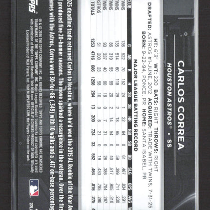 2026 Topps Chrome Black Carlos Correa #112 Purple 42/75