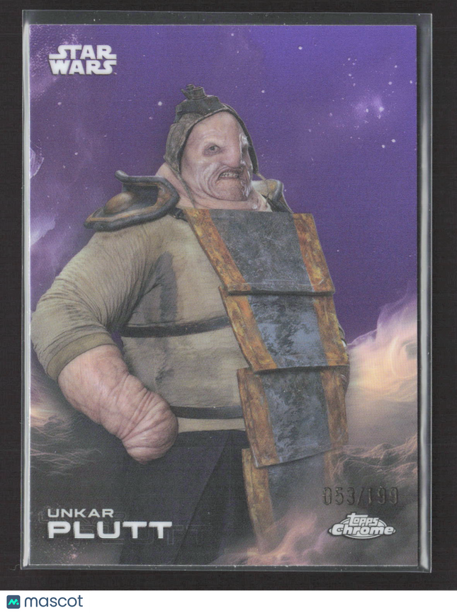 2016 Topps Chrome Star Wars: The Force Awakens 053/199 #186 Unkar Plutt Purple