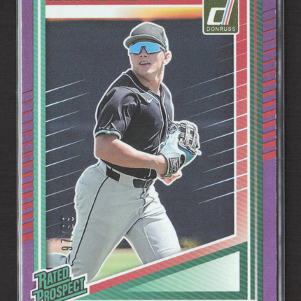 2025 Panini Donruss Baseball Slade Caldwell #112 Purple Rated Prospect /99