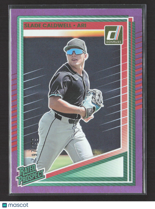 2025 Panini Donruss Baseball Slade Caldwell #112 Purple Rated Prospect /99