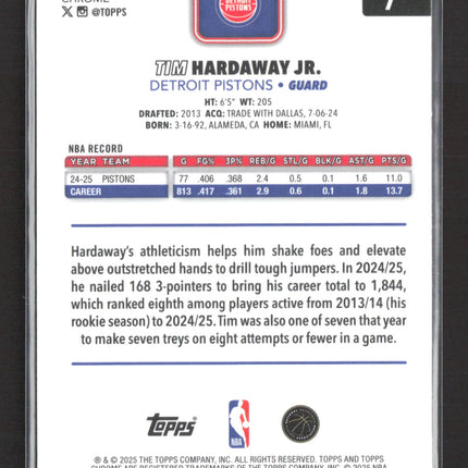 2025 Topps Chrome Tim Hardaway Jr. #7 Purple Wave /75