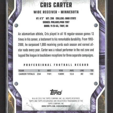 1993 Topps Resurgence Cris Carter #62 Yellow Lightning /225