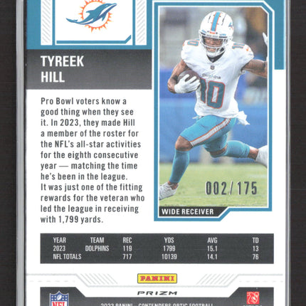 2024 Panini Contenders Optic Prizm Tyreek Hill #35 Red 002/175