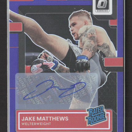 2023 Panini Donruss Optic UFC Jake Matthews #116 Purple Auto