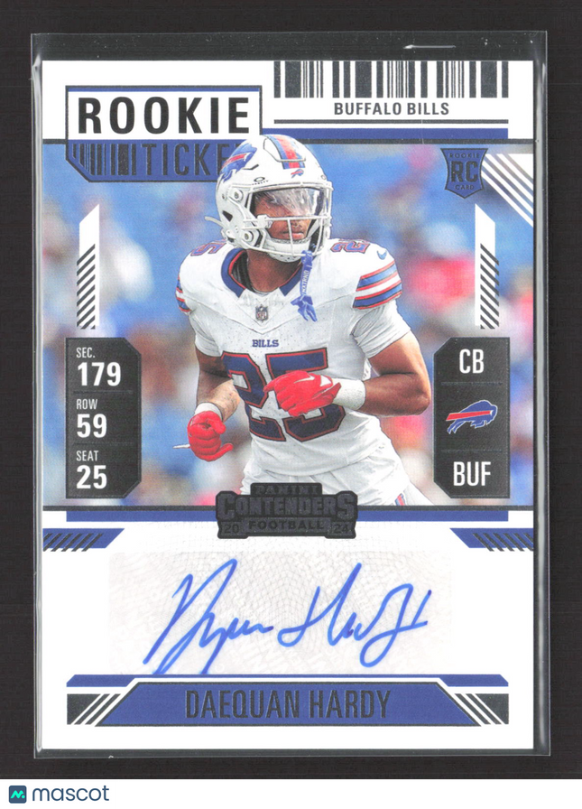 2025 Panini Contenders Football Daequan Hardy #236 Rookie Ticket RC Auto