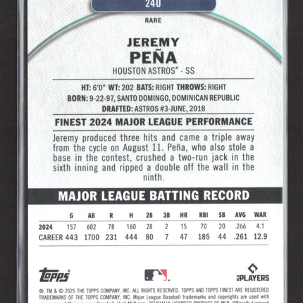 2025 Topps Finest Jeremy Peña #240 Green 07/25