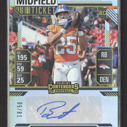 2025 Panini Contenders Football Midfield Ticket Blake Watson #283 RC 18/50 Auto