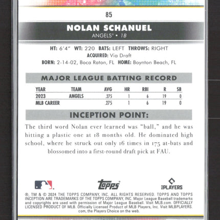 2024 Topps Inception Nolan Schanuel #85 RC