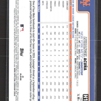 2025 Topps Holiday Luisangel Acuna #H113 RC Glitter