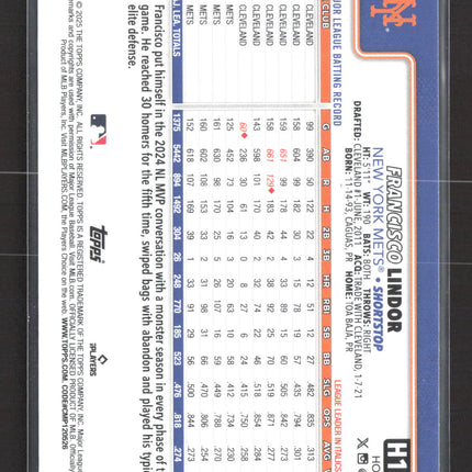 2025 Topps Holiday Francisco Lindor #H171 GLitter