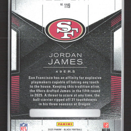 2025 Panini Black Jordan James #119 orange 16/30