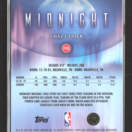 2025 Topps Midnight Chaz Lanier #100 RC 049/149