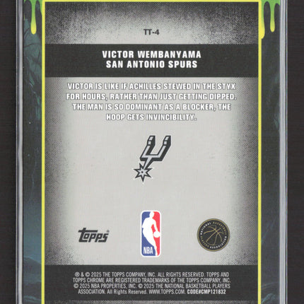 2025 Topps Chrome Tall Tales Victor Wembanyama #TT-4 Gold Refractor 37/50