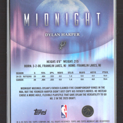 2025 Topps Midnight Dylan Harper #62 RC