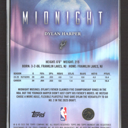 2025 Topps Midnight Dylan Harper #62 RC 032/149