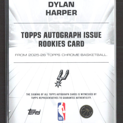 2025 Topps Chrome Dylan Harper #TAIR-DH RC Auto