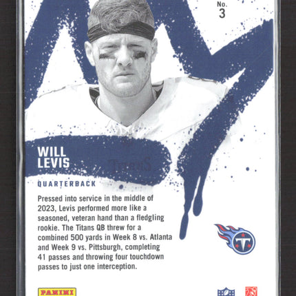 2023 Panini Donruss Optic Rookie Kings Will Levis #3