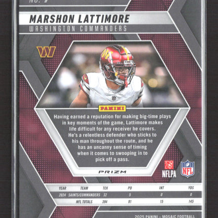 2025 Panini Mosaic Prizm Marshon Lattimore #7 Honeycomb