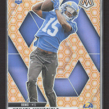 2025 Panini Mosaic Football Konata Mumpfield #393 Orange Honeycomb RC