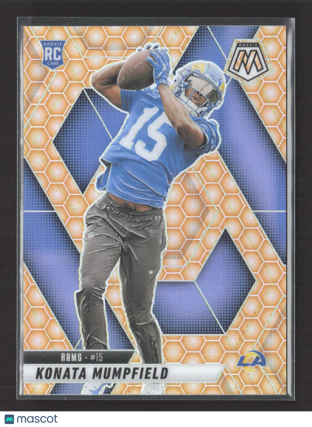 2025 Panini Mosaic Football Konata Mumpfield #393 Orange Honeycomb RC