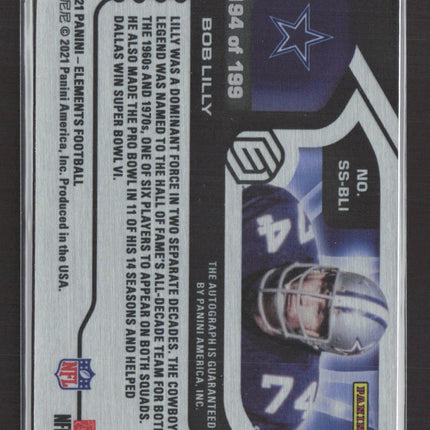 2021 Panini Elements Football Bob Lilly #SS-BLI Auto /199