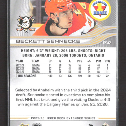 2026 Upper Deck Extended Series Beckett Sennecke #744