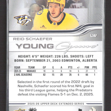 2026 Upper Deck Extended Series Young Guns Reid Schaefer #733