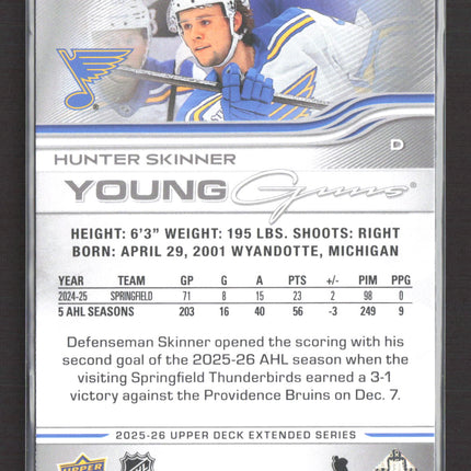 2025 Upper Deck Extended Series Young Guns Hunter Skinner #726