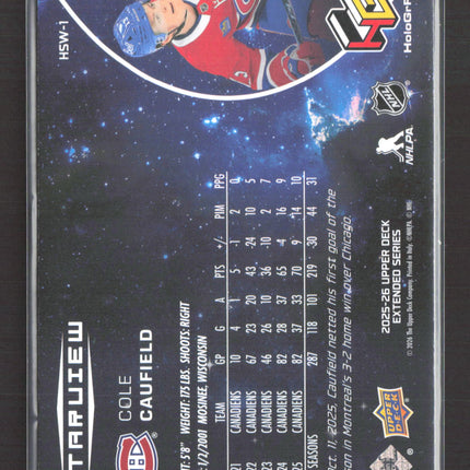 2025 Upper Deck Extended Series Starview HoloGrFX Cole Caufield #HSW-1