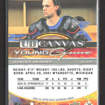 2026 Upper Deck Extended Series UD Canvas Young Guns Hunter Skinner #C-379