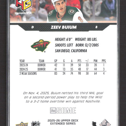 2025 Upper Deck Extended Series HoloGrFX Zeev Buium #HG-13
