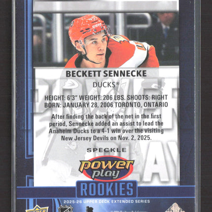 2026 Upper Deck Extended Series Power Play Beckett Sennecke #PY-7 Speckle