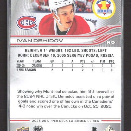 2026 Upper Deck Extended Series Ivan Demidov #743
